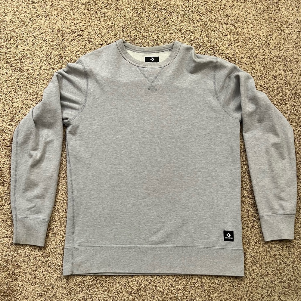 Grey Converse Crewneck French Terry Sweatshirt - Mens Large